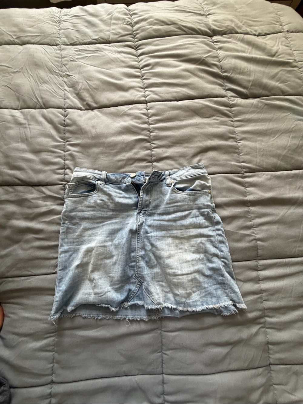 Indigo Rein Light Blue Denim Jean Shorts with Frayed Hem